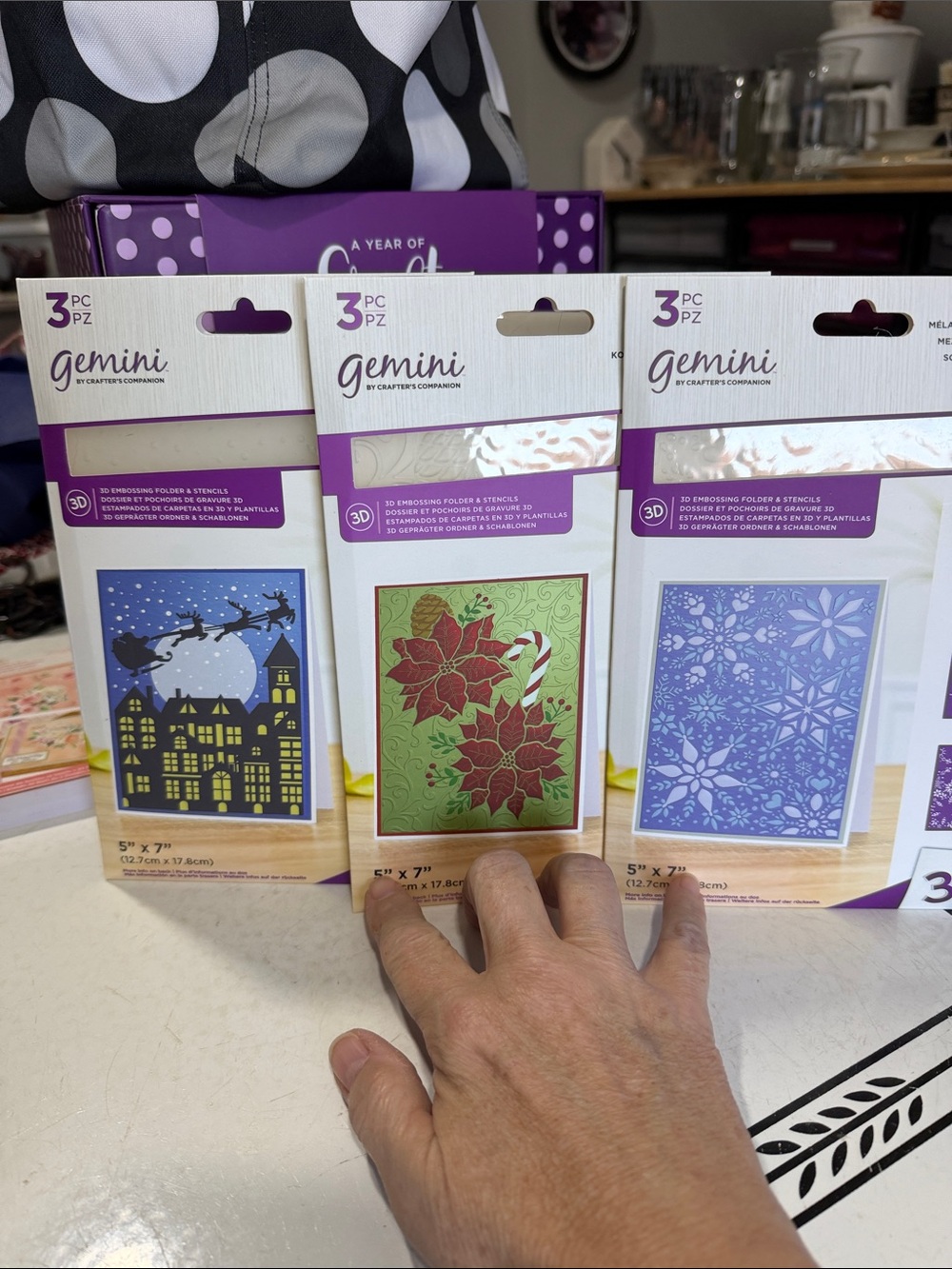Crafters Companion Lot of 3 Holiday 3D Embossing Folders
